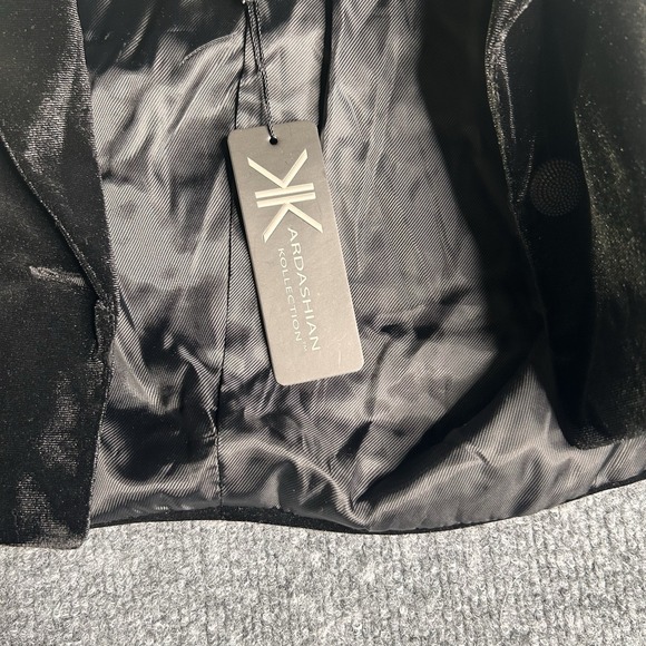 Kardashian Kollection Black Velvet Cropped Jacket Size Small - Picture 6 of 9